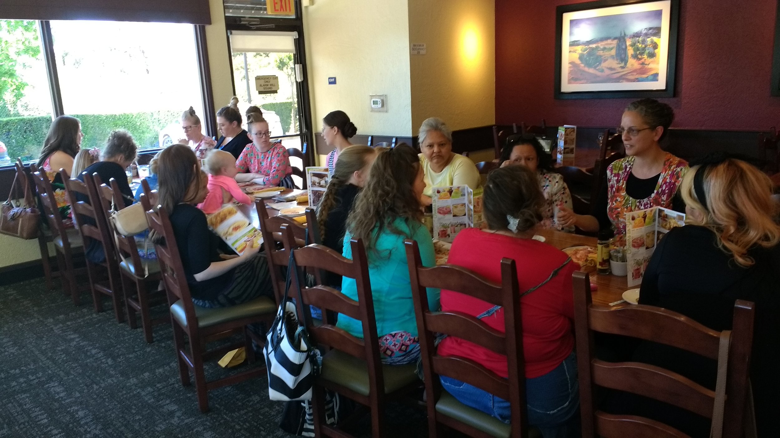 Our group of ladies at The Olive Garden