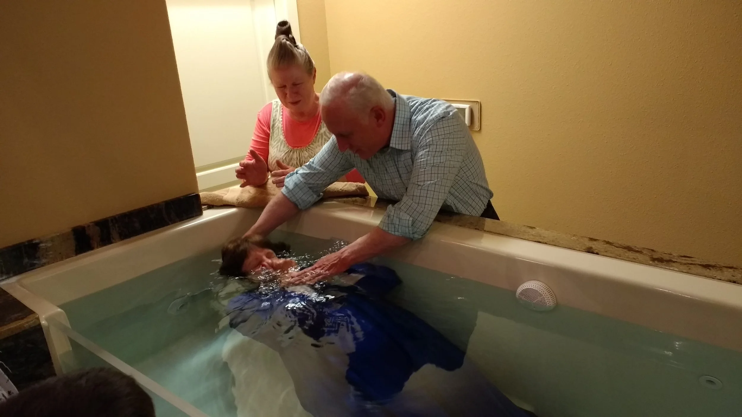 Lori being buried with Him in baptism