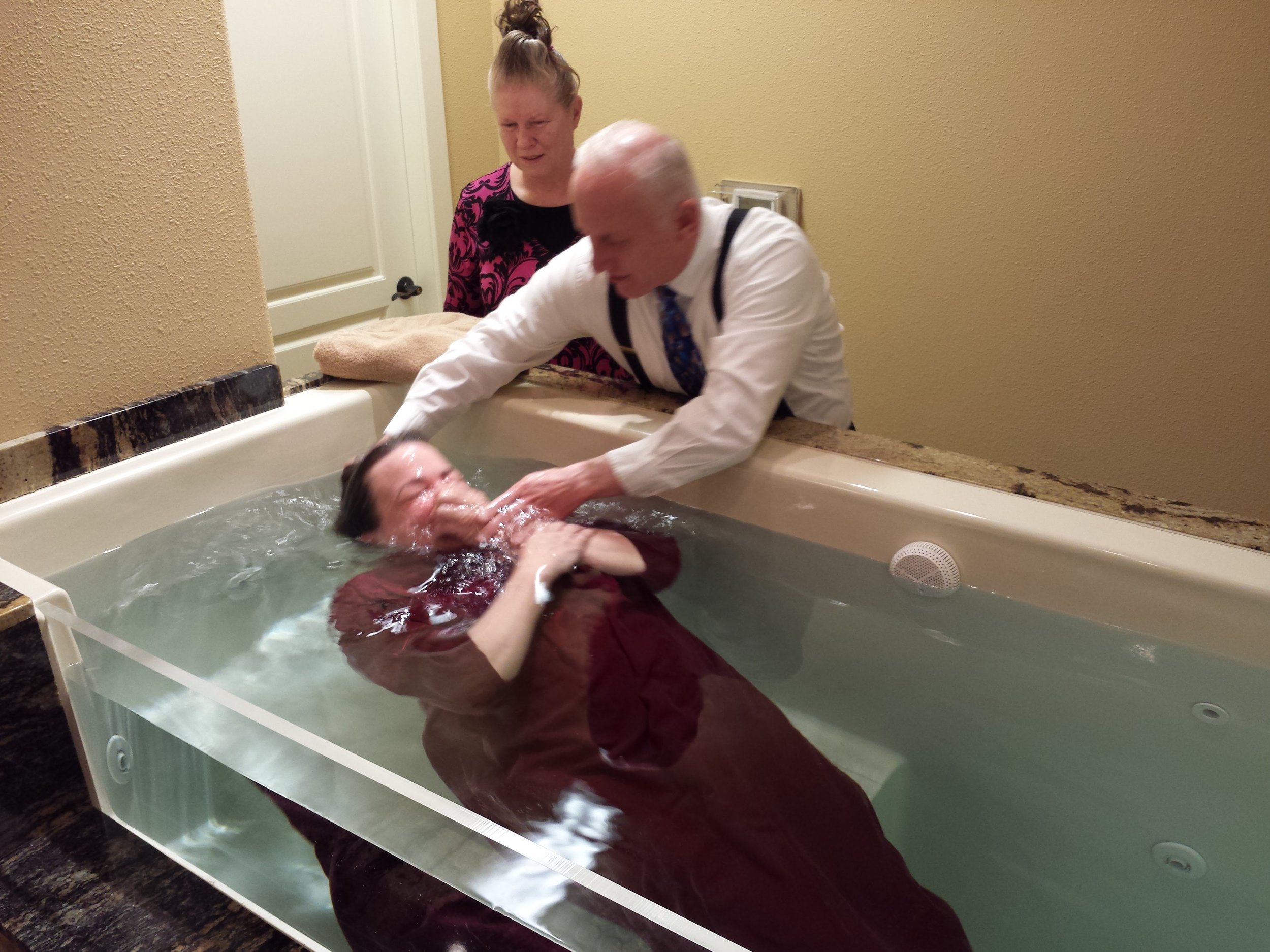 Going down into the water in Jesus Name!