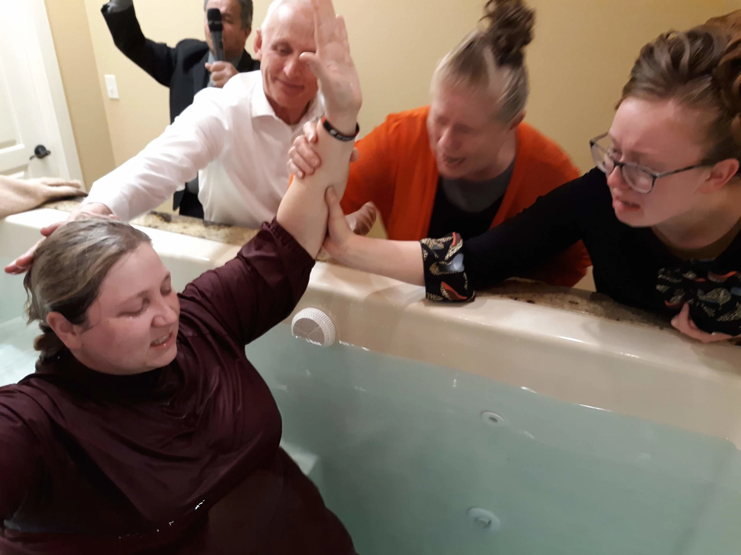 Kathleen worshiping and speaking in tongues