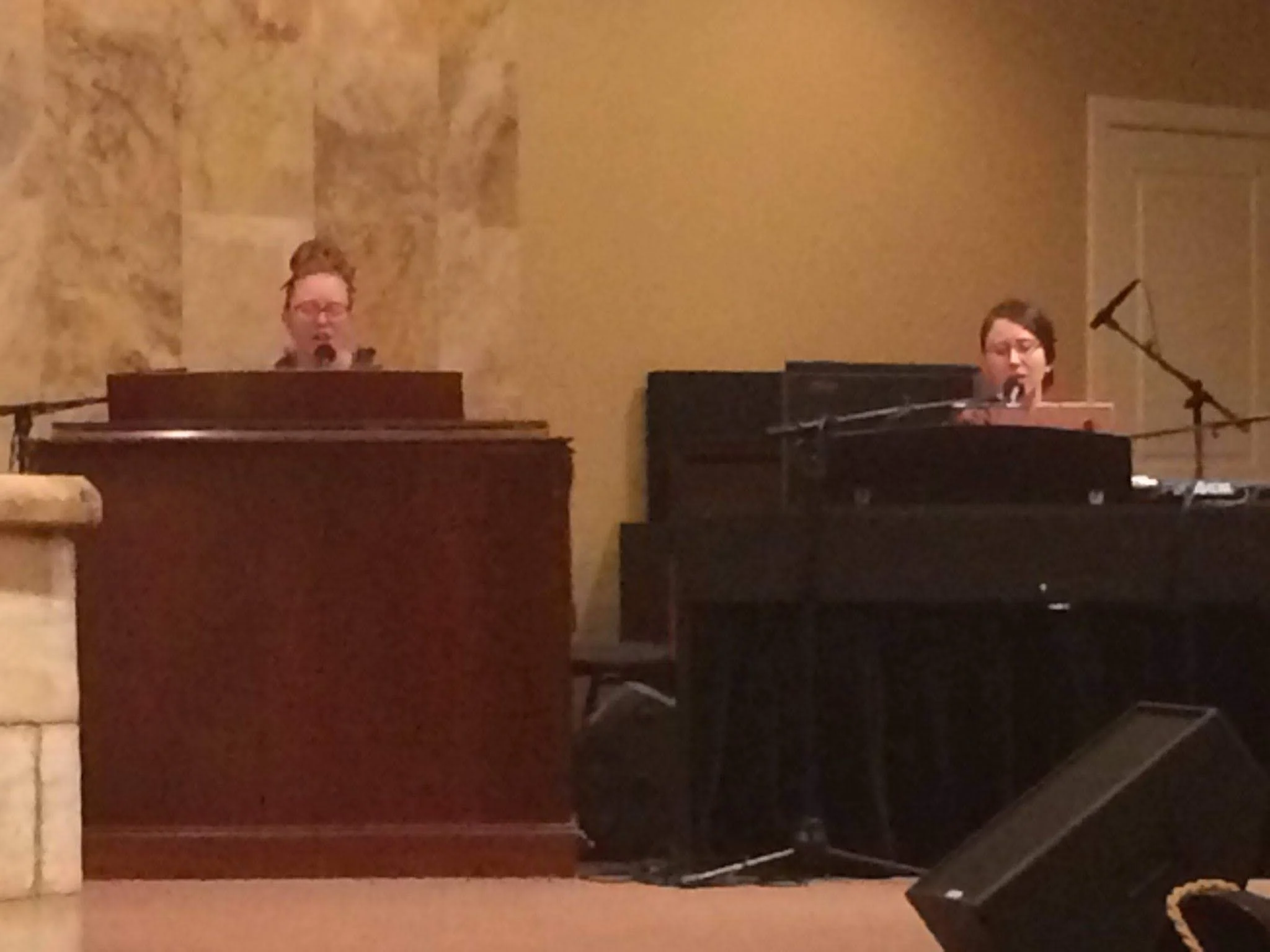 Sis. Sarah and Sis. Jen sing the special