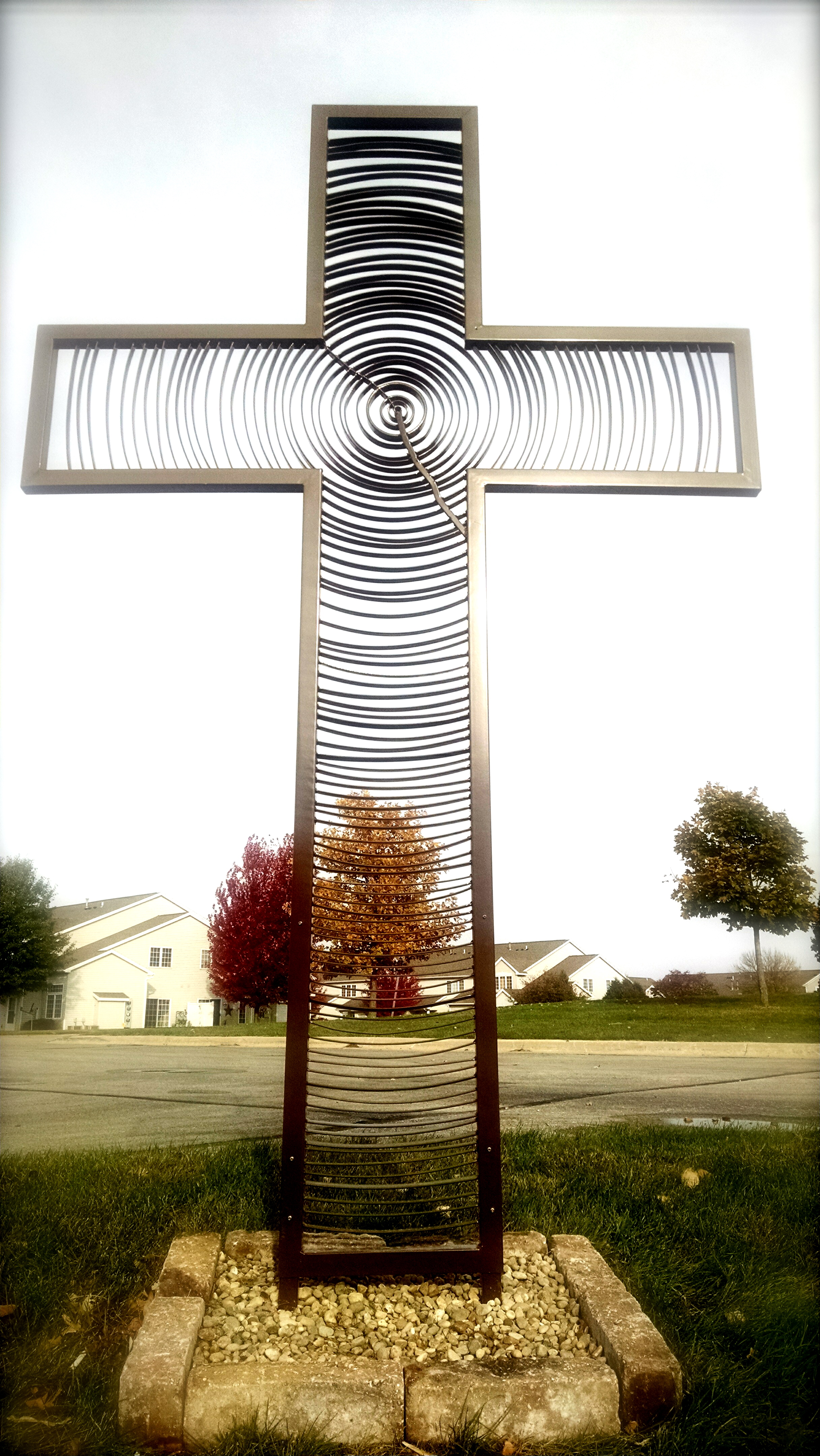 Memorial in Marion, Iowa. 2015. 9' Tall. This was for a man who planted thousands of trees in his life. 79 concentric growth rings- one for each year of his life.