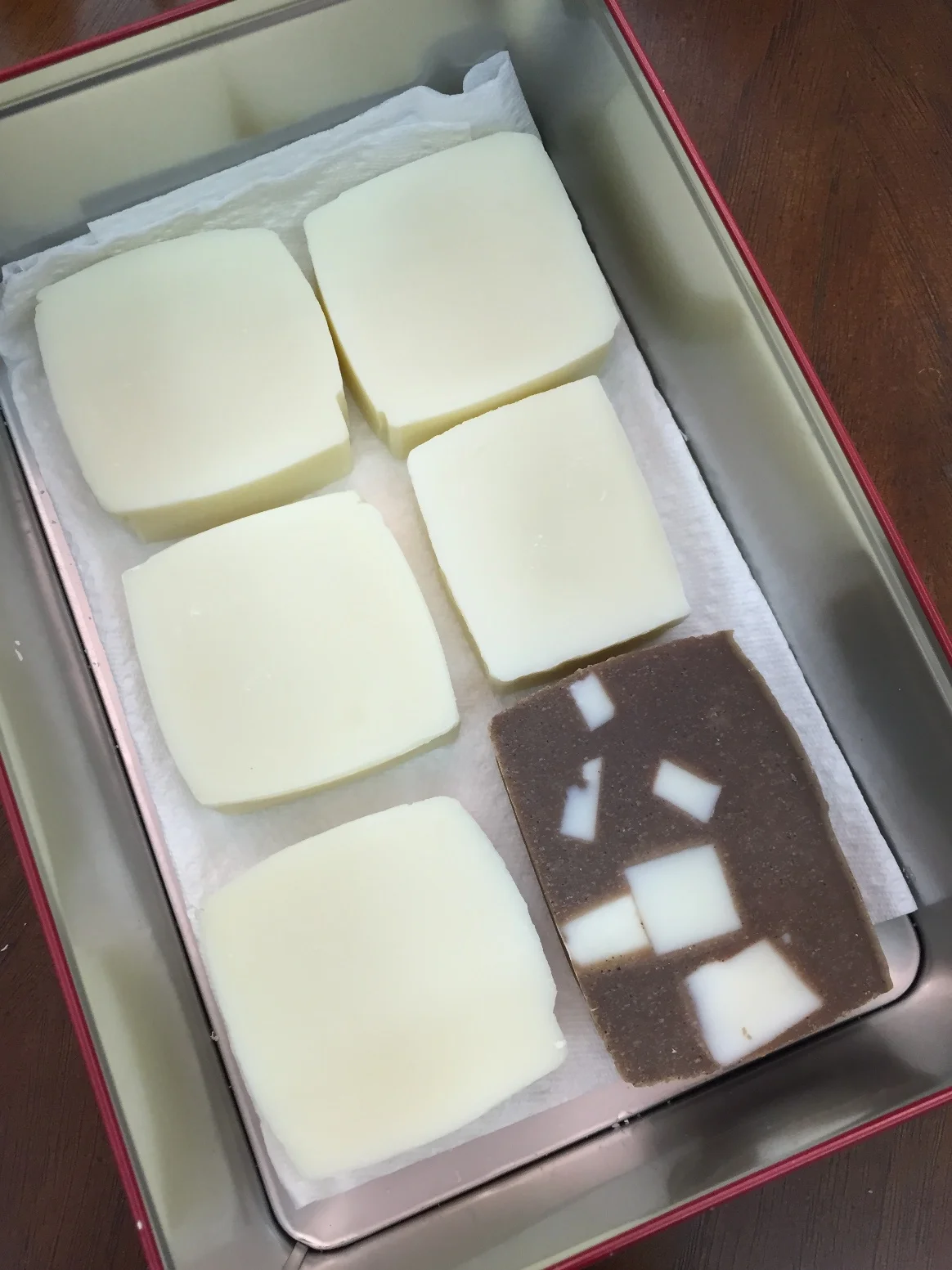 White: Marseille Soap; Brown: Coffee Coconut Soap with Marseille Soap cubes