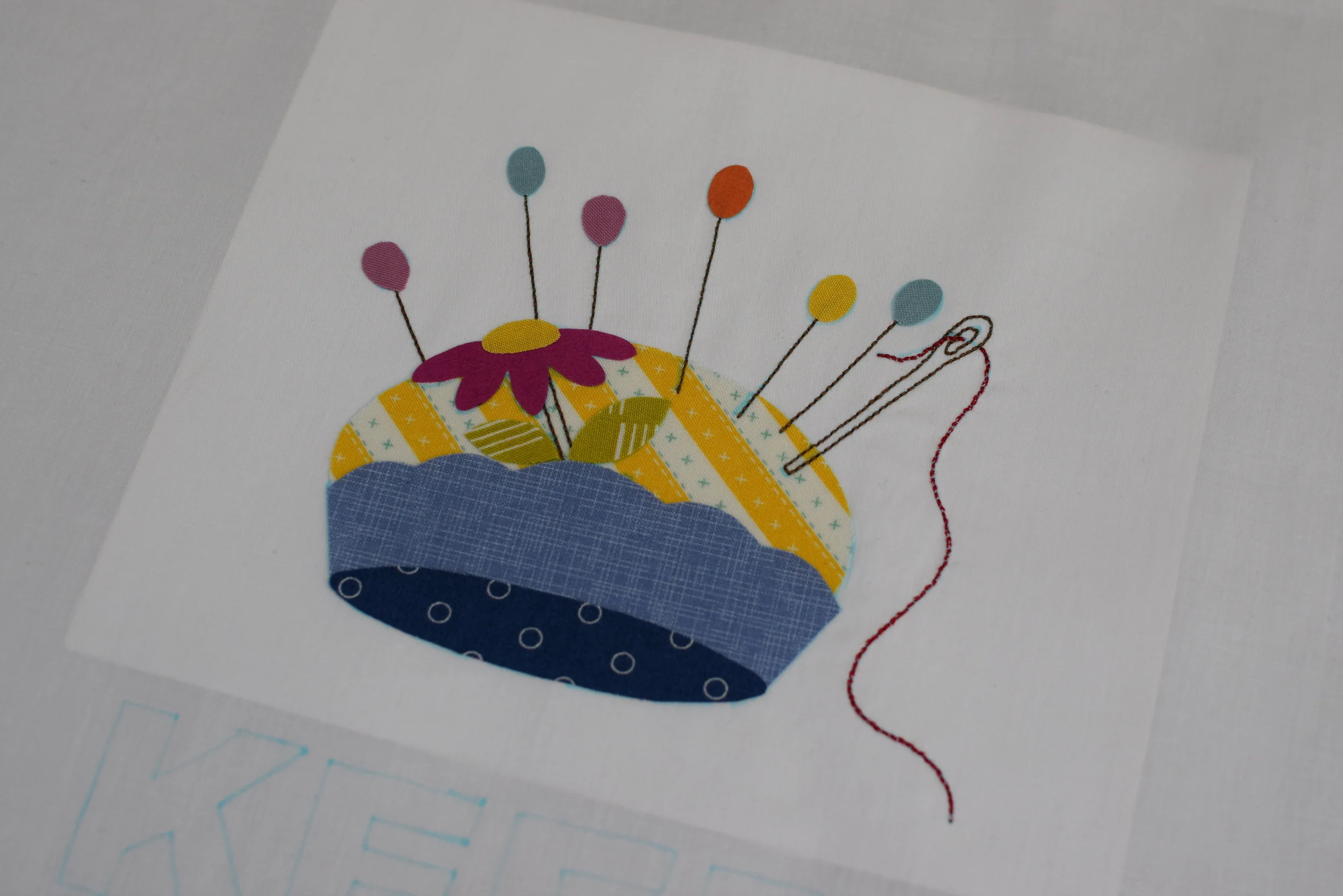 The finished look before machine applique. 