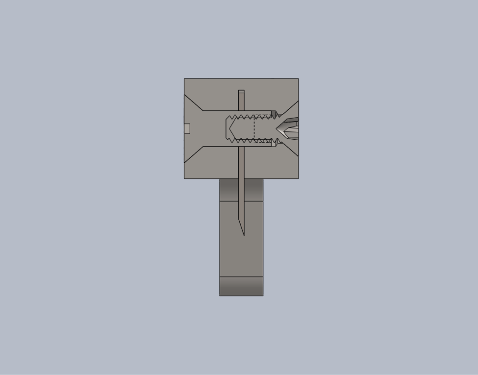 CAD Section View of Blade Holder Assembly