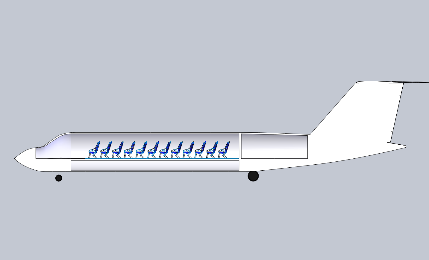 Seat Layout: 50 pax for regional airline variant.