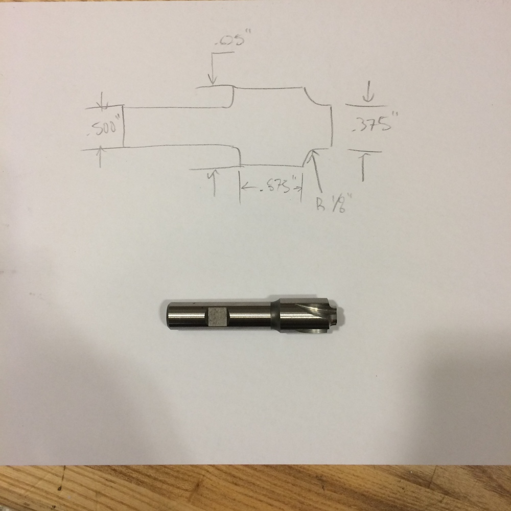  Measurements of the corner rounding tool for GibbsCAM. 