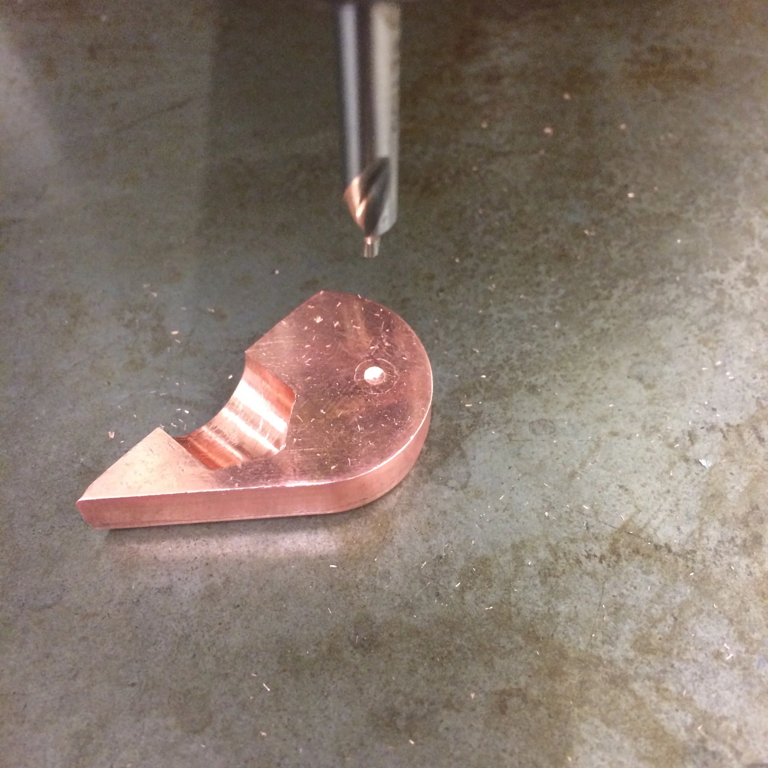 Drilling the hole for the pin press fit.