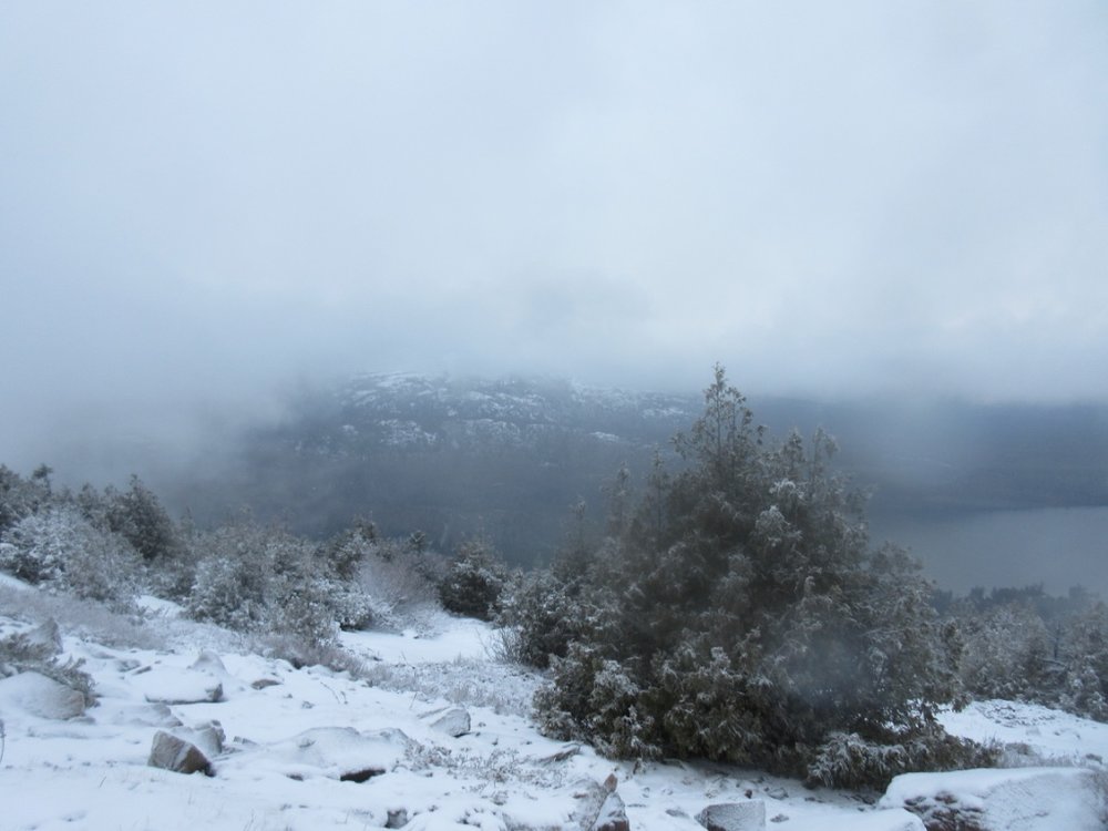  As we descended down the road, the clouds began to lift. 