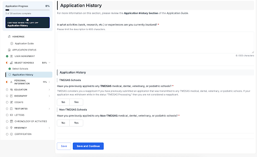 TMDSAS Application Guide Application History.png