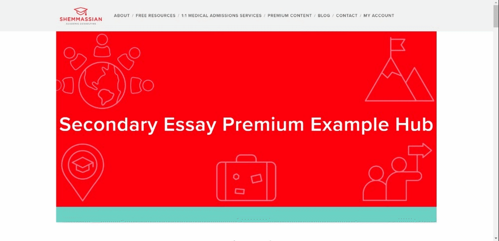 Secondary Essay Premium Example Hub homepage scrolling gif