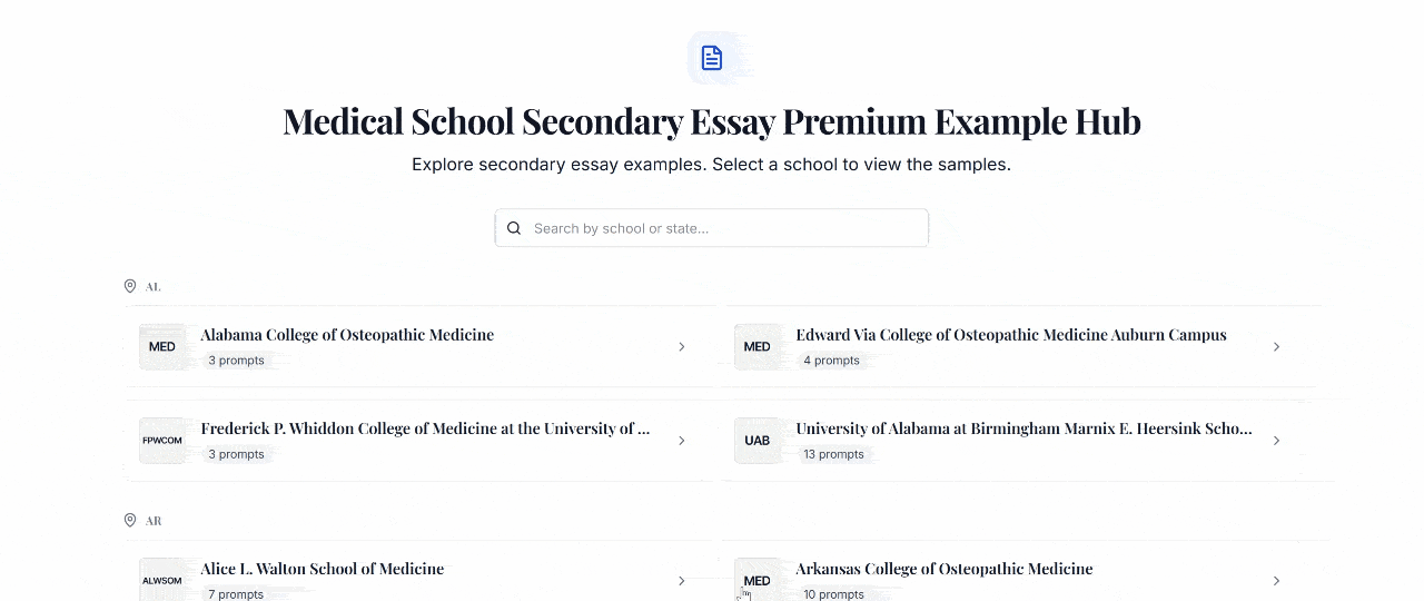 Secondary Essay Premium Example Hub homepage scrolling gif