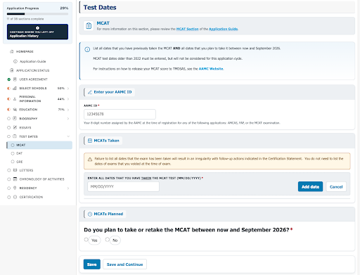 TMDSAS Application Guide Test Dates