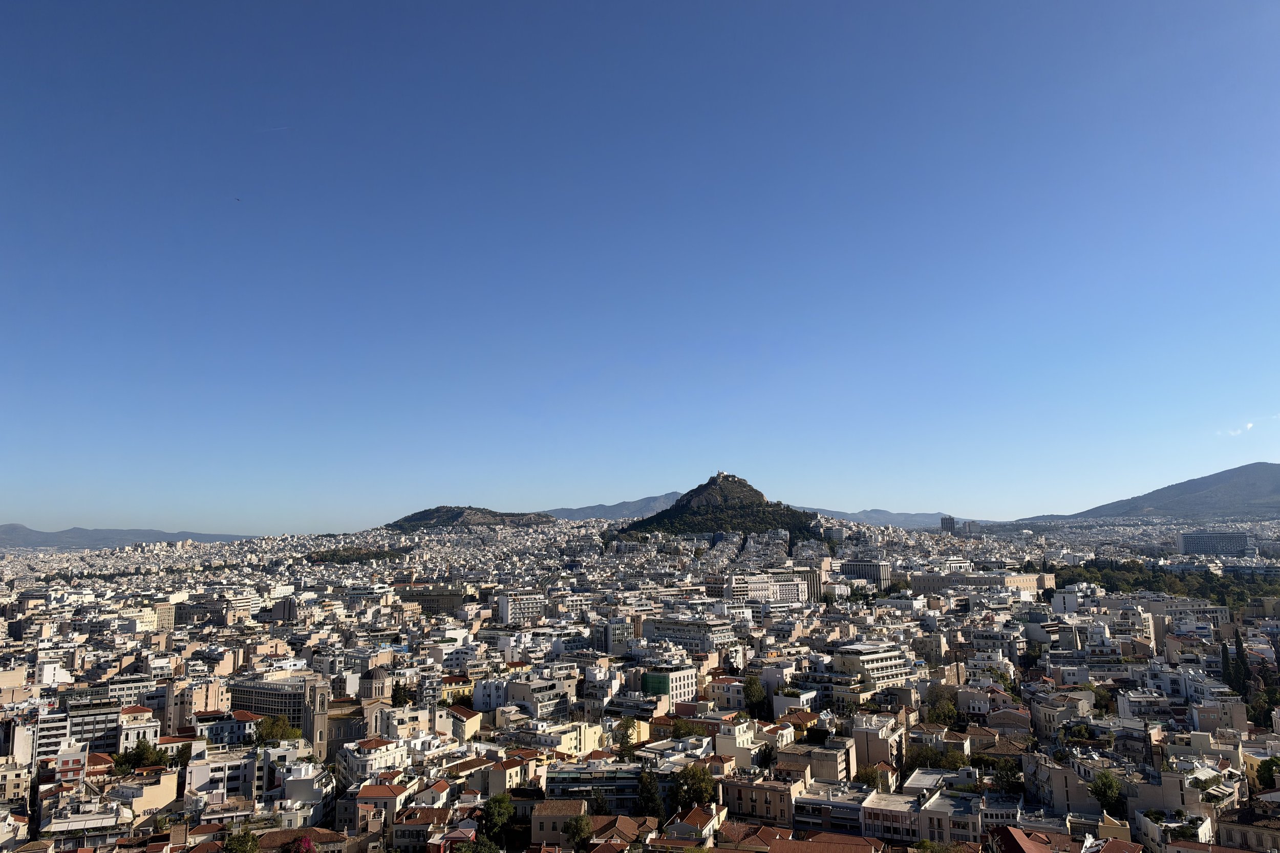 Athens skyline with Mount Lycabettus