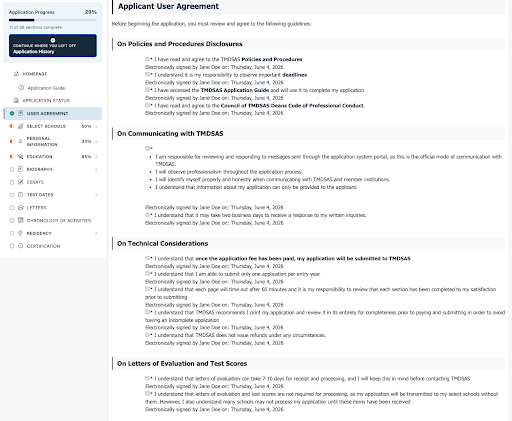 TMDSAS Application Guide Application Agreement