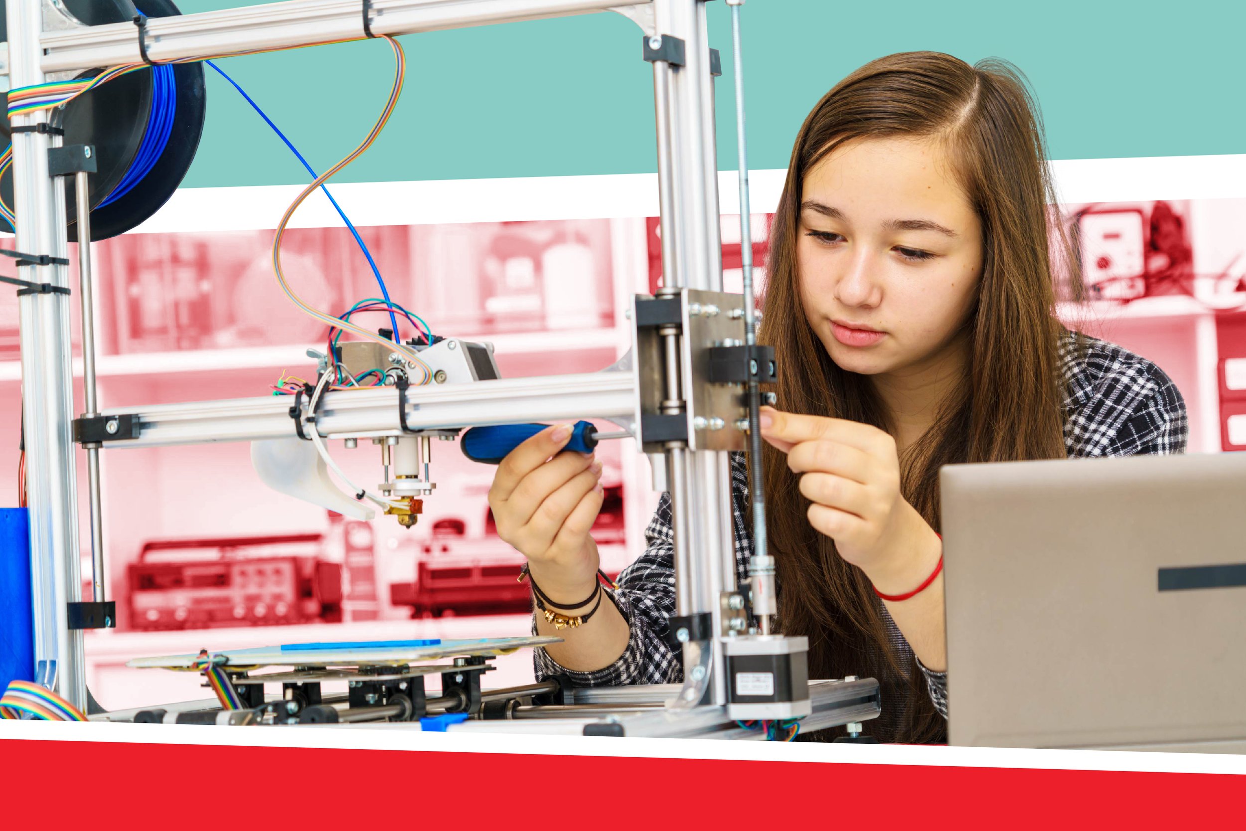 A high school student using a 3D printer as an extracurricular activity