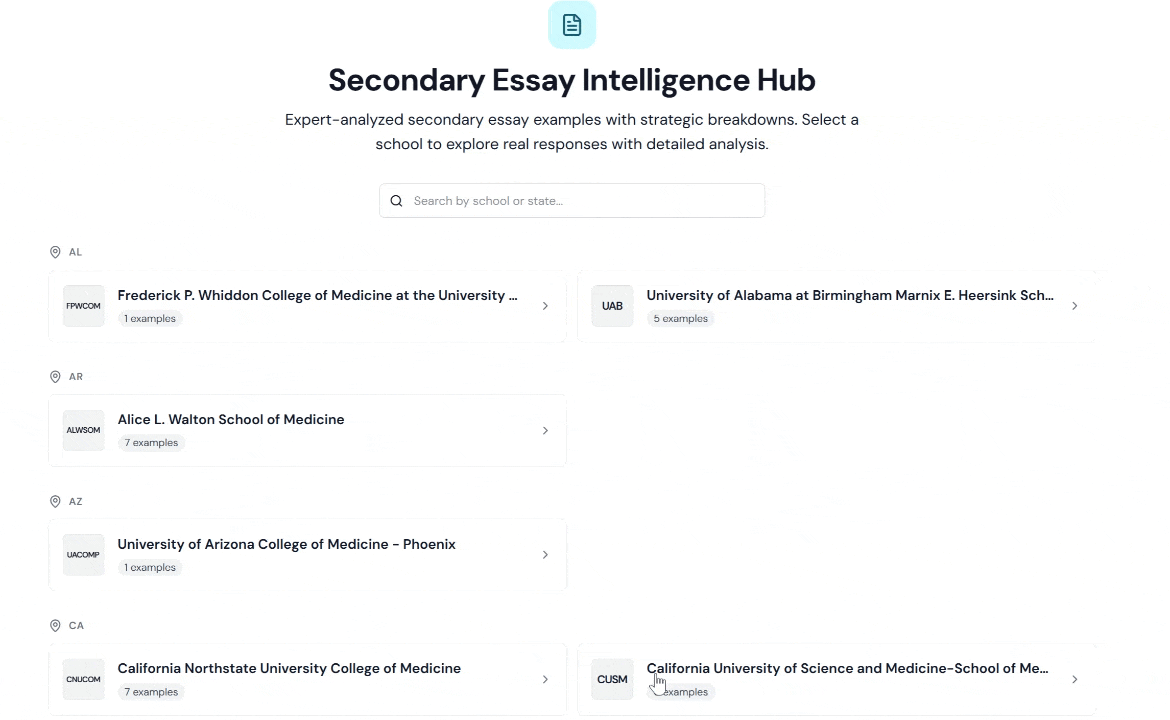 Secondary Essay Premium Example Hub homepage scrolling gif