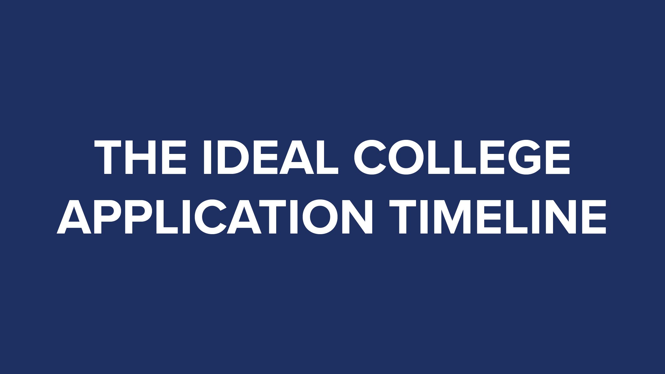 The Ideal College Application Timeline thumbnail