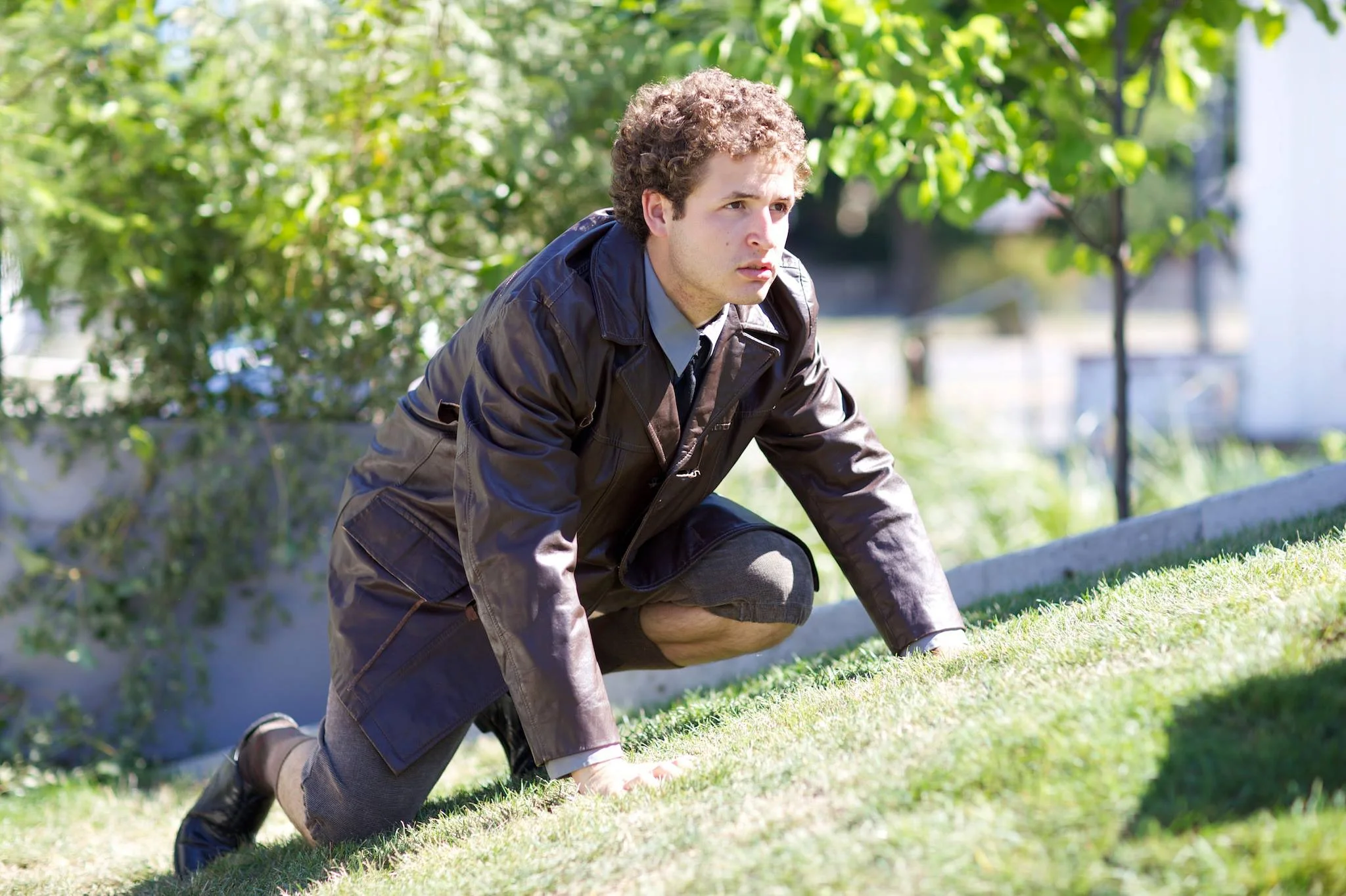 An outlaw crouches in wait