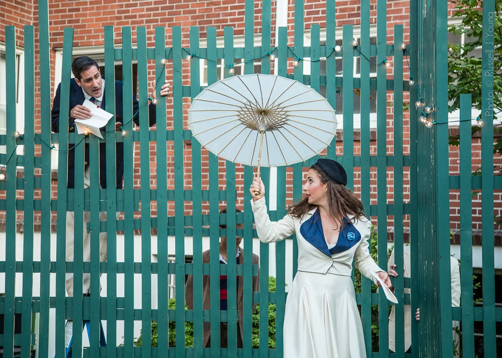 Love's Labour's Lost July-August 2014 Will Steele (King Ferdinand of Navarre), Danielle Frimer (Princess) Photo by Russell J. Young
