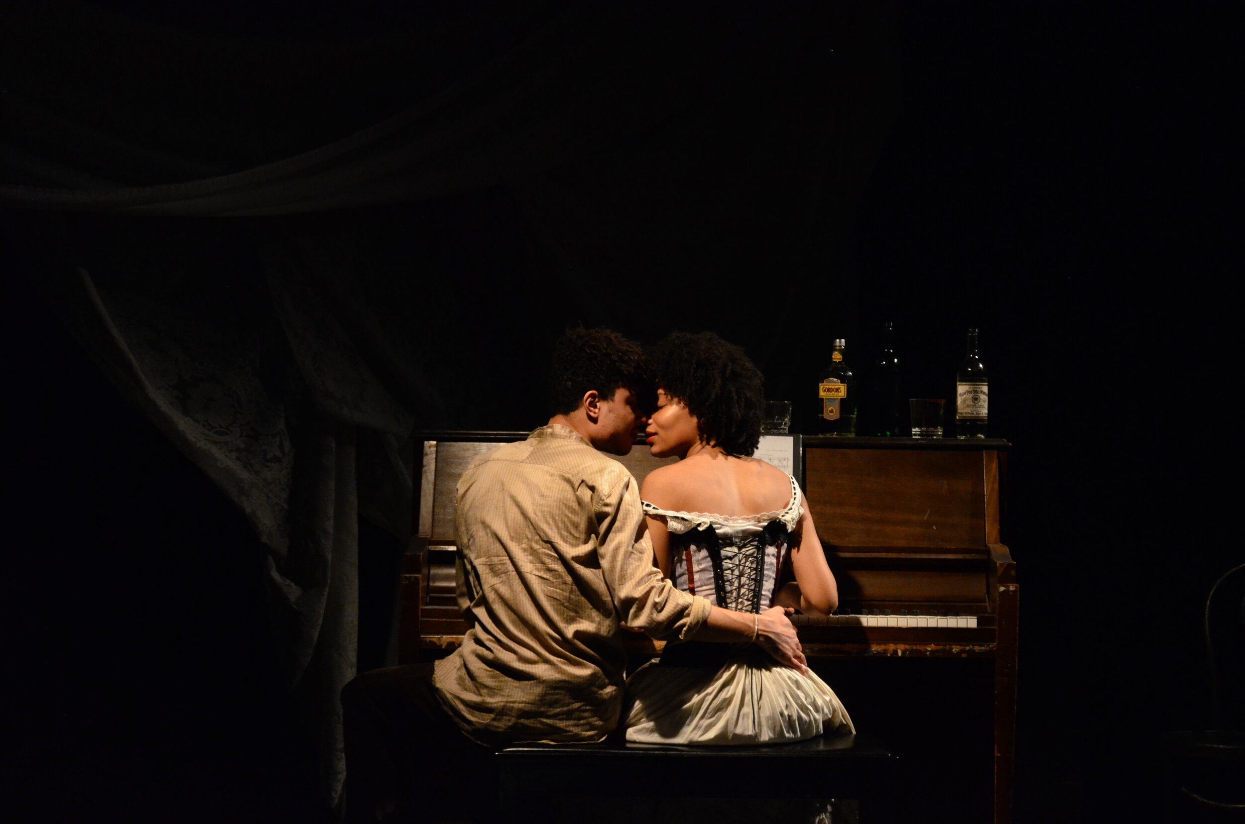  Miles Jordan as George Armstrong and  Tatiana Webster  as Mamie in INTIMATE APPAREL, directed by Avital Shira.  Photo by  Stephanie Lynn Yackovetsky . 