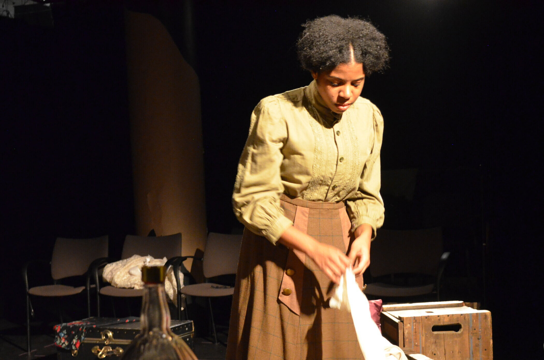  Dani Palmer as Esther Mills in INTIMATE APPAREL, directed by Avital Shira.  Photo by Stephanie Lynn Yackovetsky. 