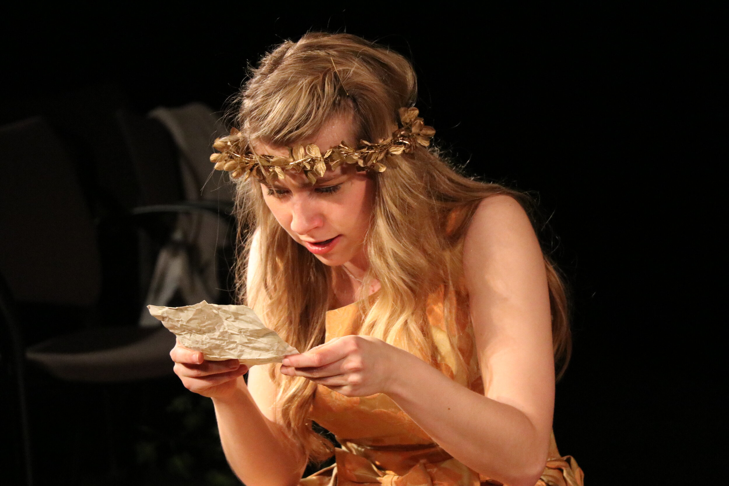  Emily Hentschel as Imogen in CYMBELINE, directed by Avital Shira.  Photo by Mariel Weinand. 