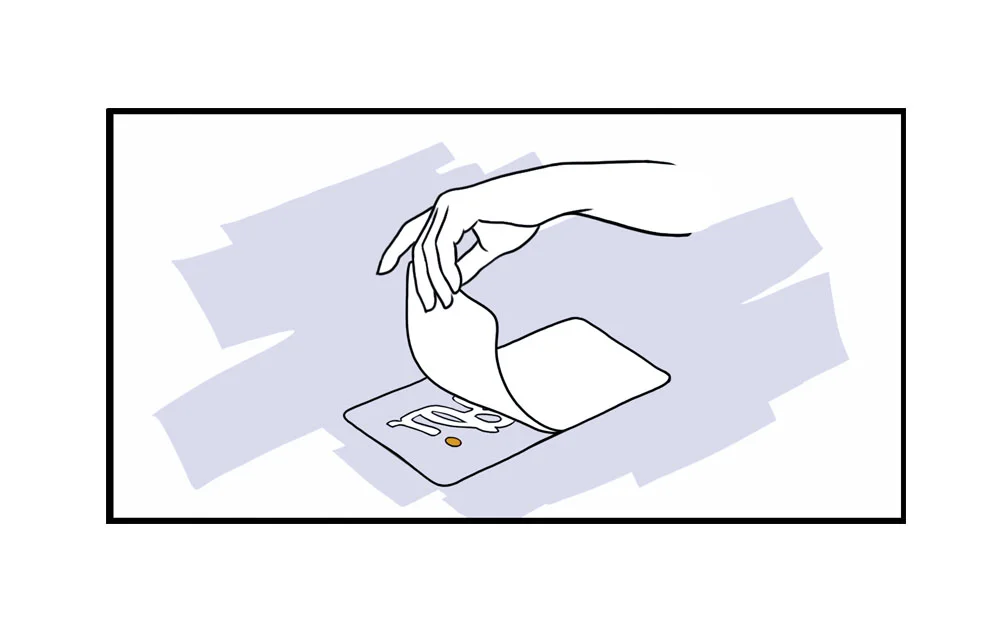 STEP 6 : Carefully peel off backing of sticker.