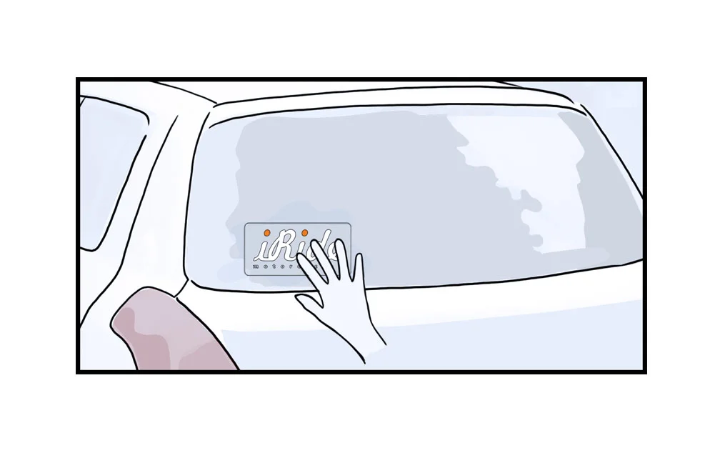 STEP 7 : Place sticker onto wet glass and position it.