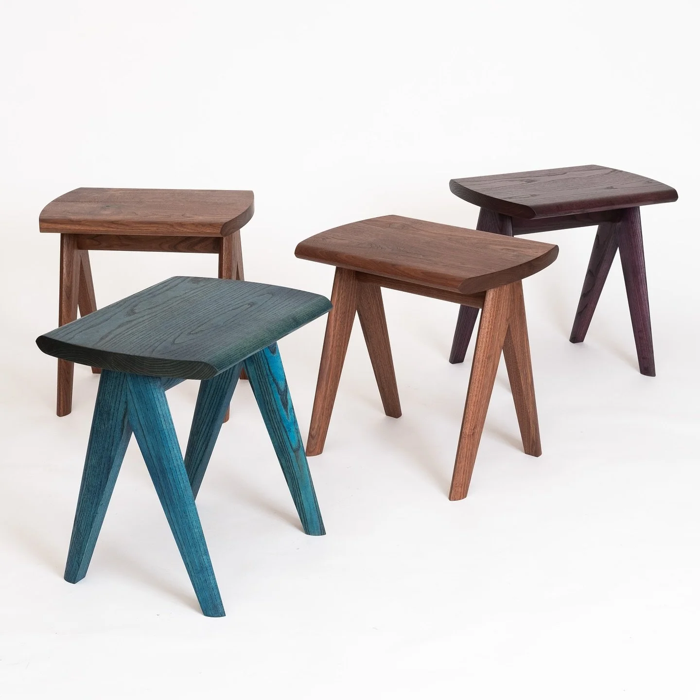 A variety of Crest stools 🟤🔵🟤🟣