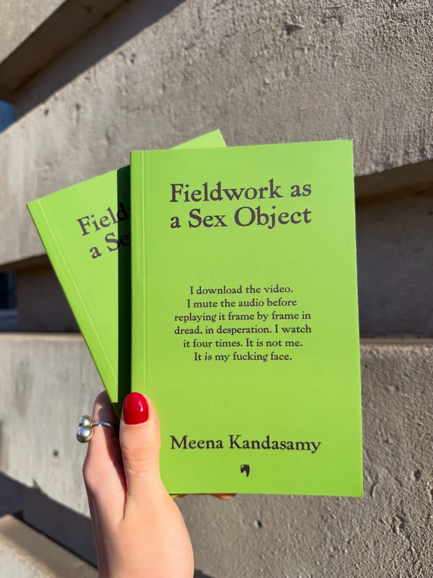 🧩ADVANCE READER COPIES ARE HERE🧩

From the WOMEN&rsquo;S PRIZE-SHORTLISTED AUTHOR ➡️ Meena Kandasamy ~ @k.a.n.d.a.s.a.m.y 

Fieldwork as a Sex Object
Published 21st May 2026 by @brazen.books 

&lsquo;An incendiary novel of incels, influencers and A
