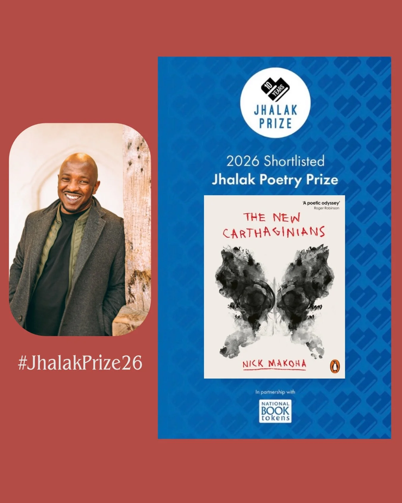 🔥SHORTLISTED🔥
The 2026 Jhalak Poetry Prize @jhalakprize

We are thrilled to announce &lsquo;The New Carthaginians&rsquo; by Nick Makoha @nick.makoha from @allenlanepr has been shortlisted for the #JhalakPrize26 

First awarded in March 2017, the Jh