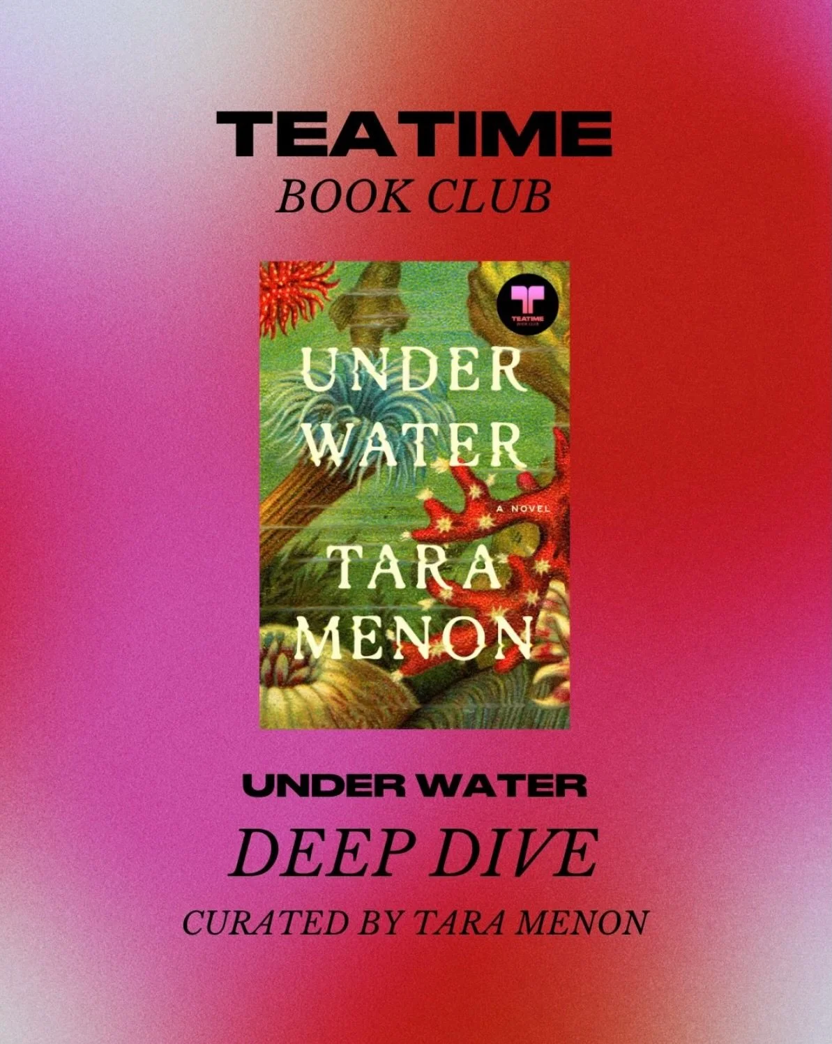 🌀Book of the Month🌀
&lsquo;Under Water&rsquo; by @TaraMenon has been chosen as April&rsquo;s book of the month for @DakotaJohnson &lsquo;s TeaTime book club

Not only that, they have asked for Tara&rsquo;s current reading list, watchlist and playli