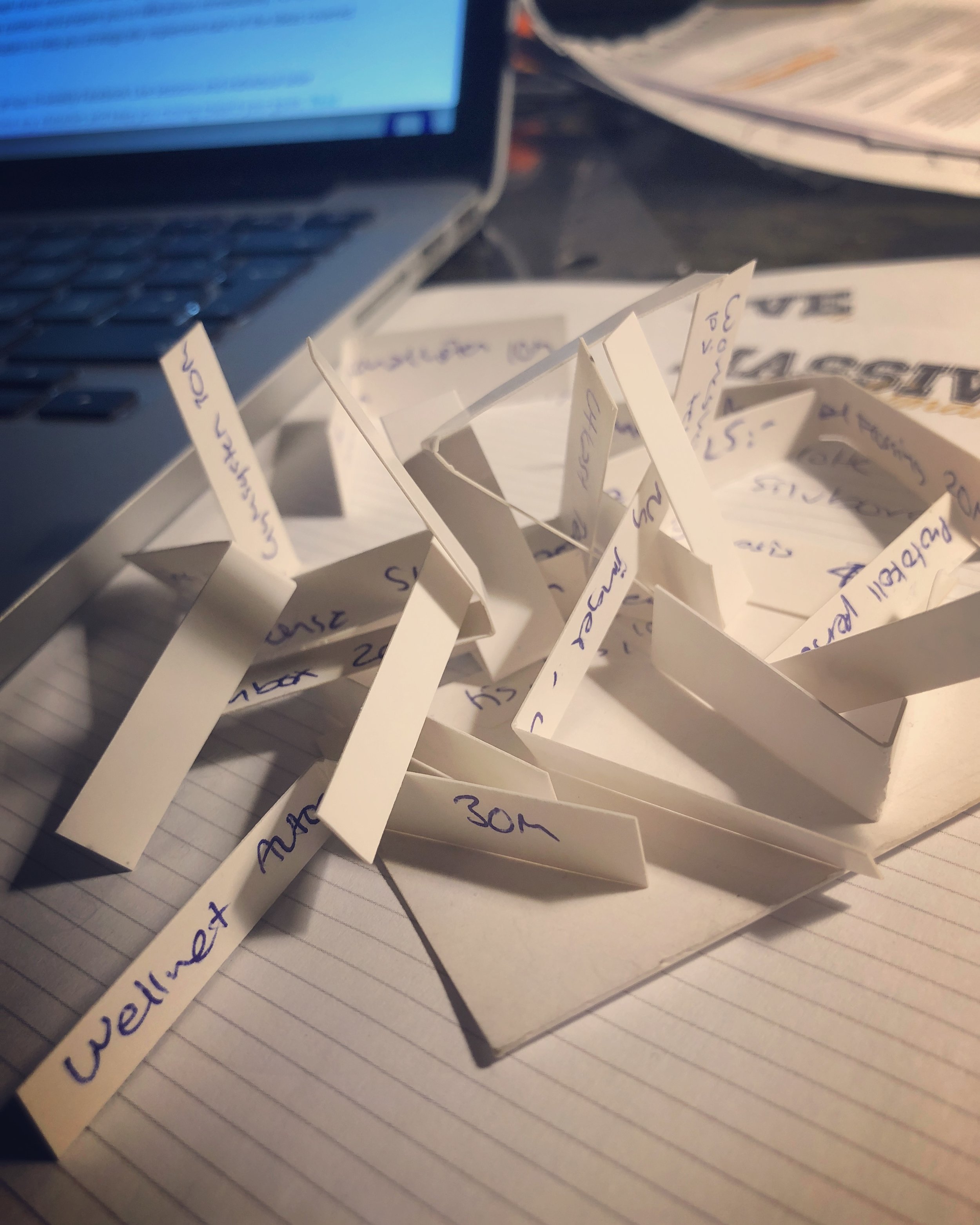 All notes written and ready to go in the Task Jar..