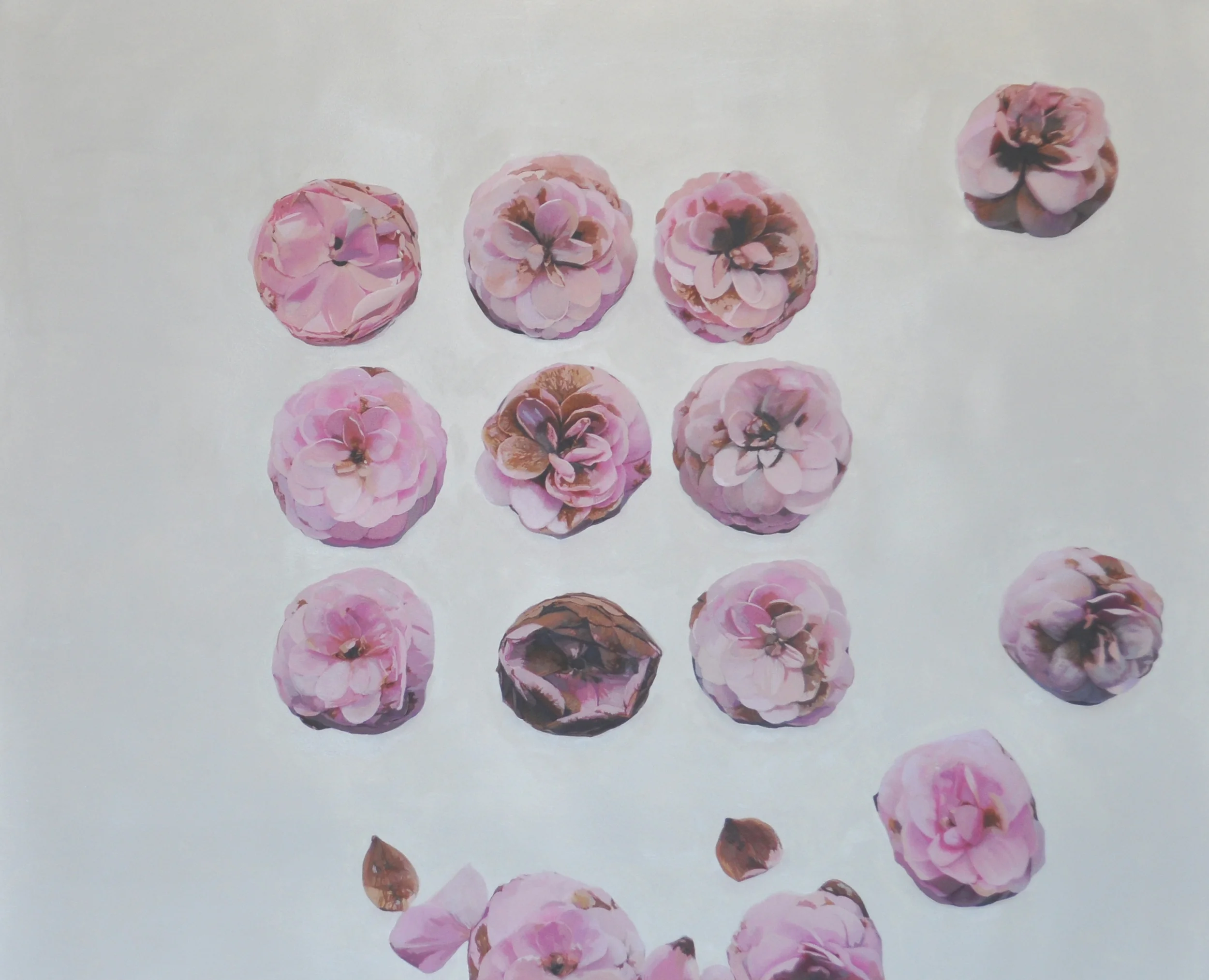 Lisa qualls, gleaning from ouachita river garden , 2015. oil on paper, 25 x 32 inches.