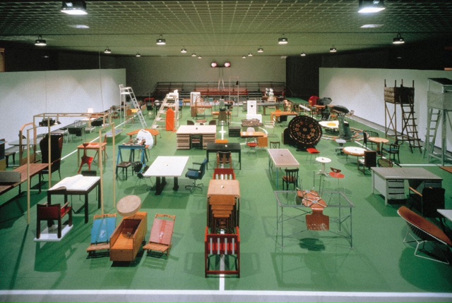Installation view, The Happy End of Franz Kafka’s ‘Amerika’ , 1994, Museum Boymans-van Beuningen, Rotterdam. Photo: Jannes Linders. © Estate of Martin Kippenberger, Galerie Gisela Capitain, Cologne
