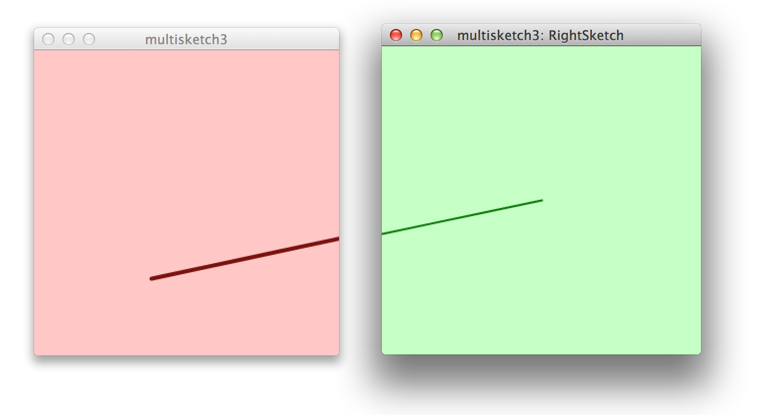 Two sketches, two windows and a line to join them.