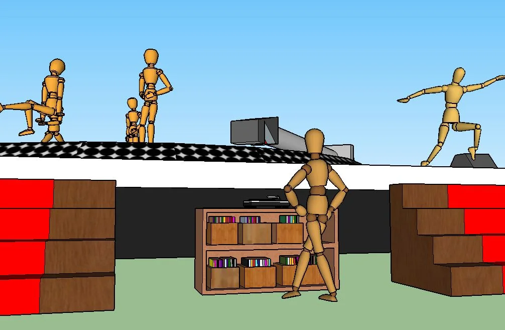  There will be a library of records for participants to flip through and discover new music. They can play these records at low volume on actual record players (likely not Technics 1200s due to cost) built into the side of the giant record player. 