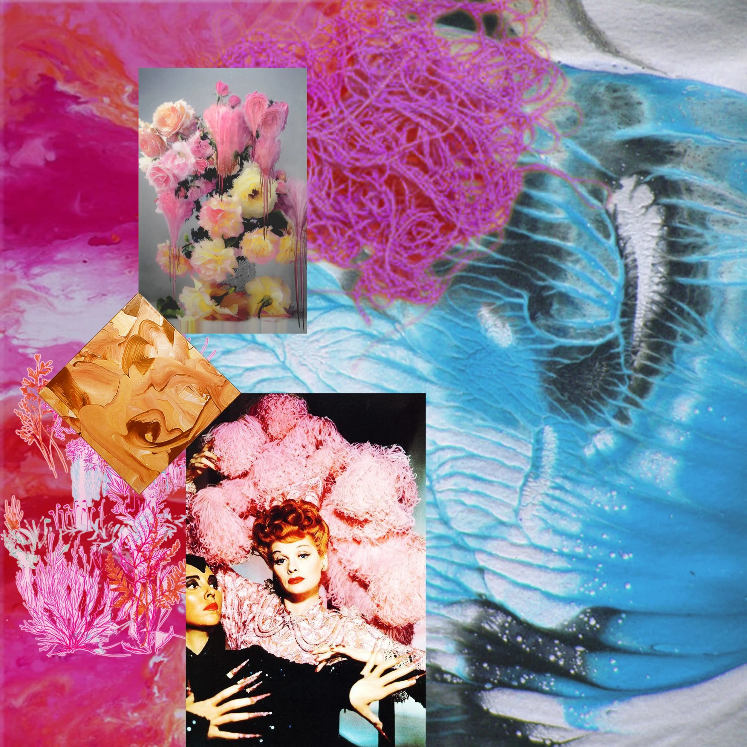  Stingy vibrations is a hand painted print done all in gouache. It is meant in encapsulate a strong undulating movement with a glowing quality. 