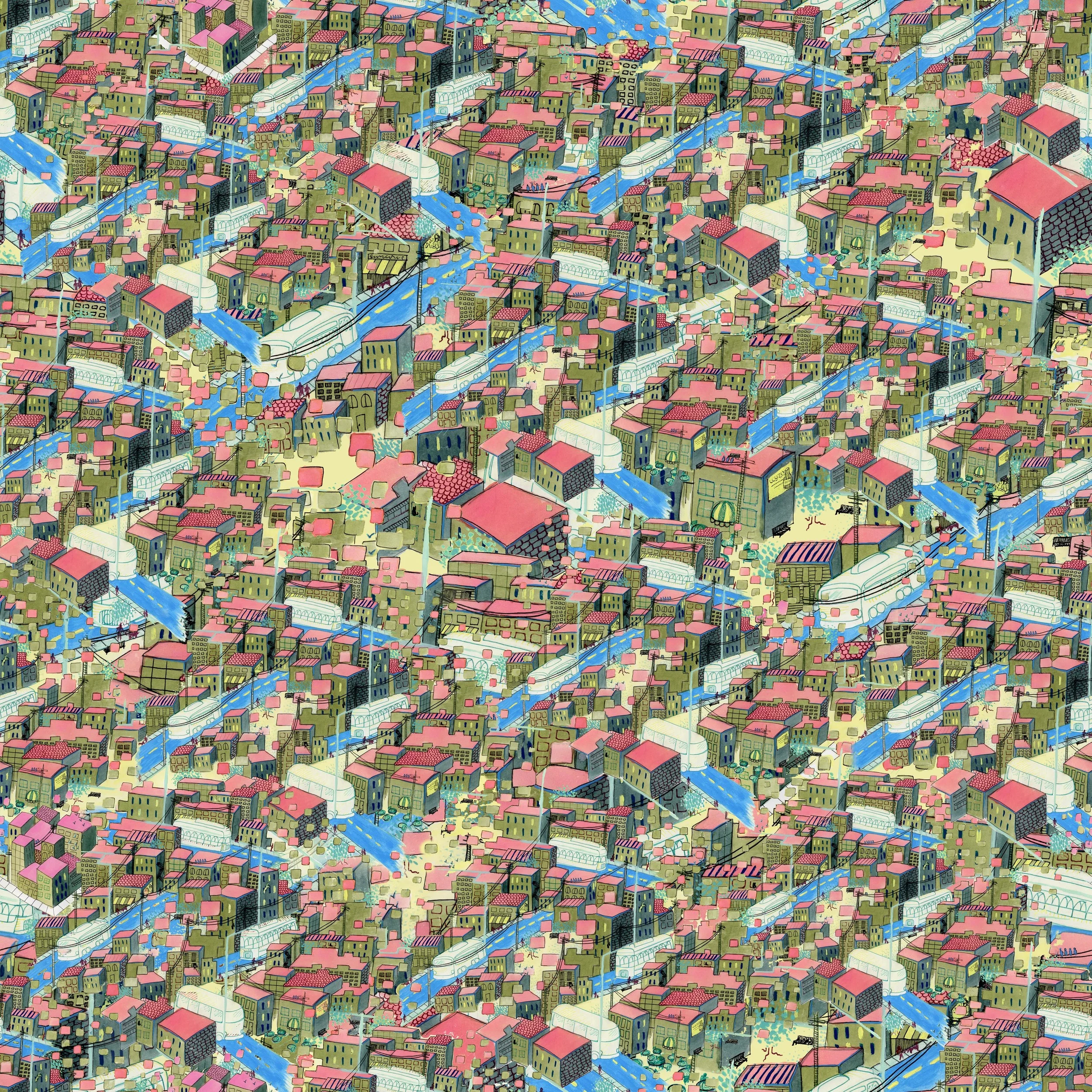  27x27 repeat. The motif was put into repeat in Photoshop. 