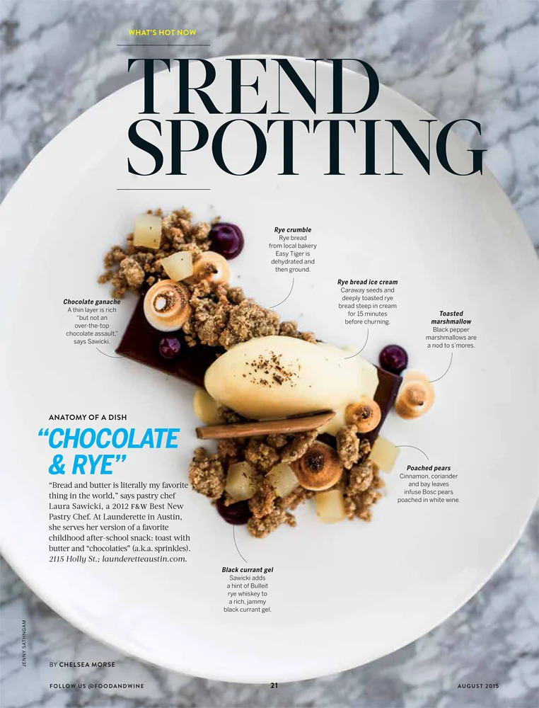 Food and Wine, August 2015.