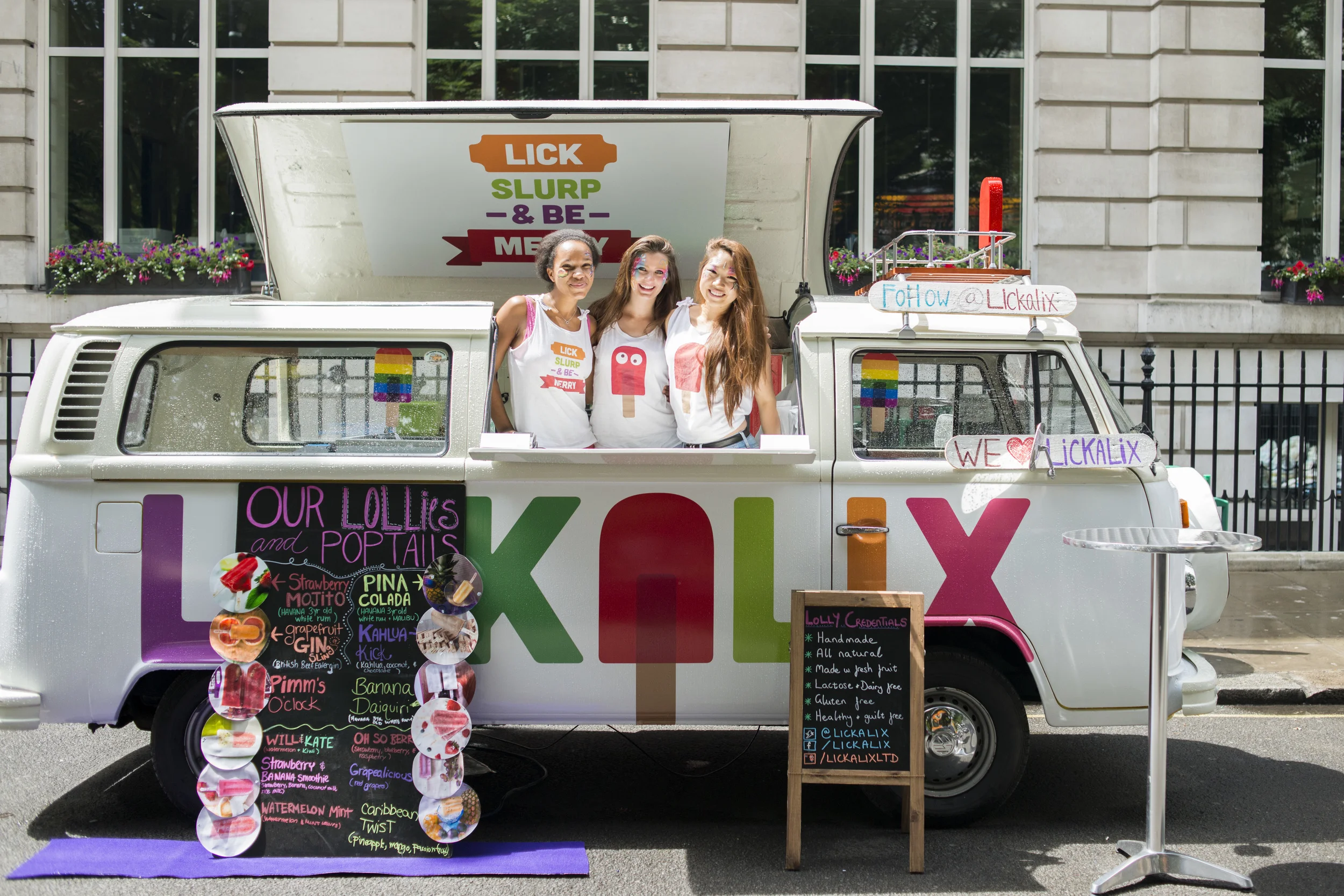 The LICKALIX team in our VW Lolly Mobile at Pride in London. 