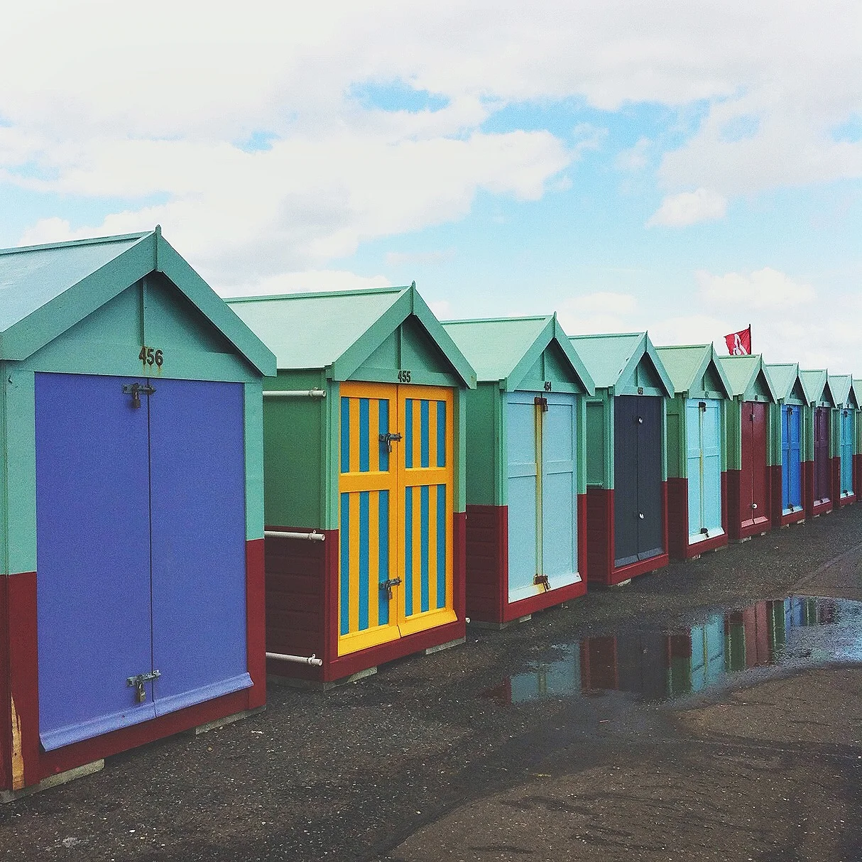 Colourful Brighton shack doors 