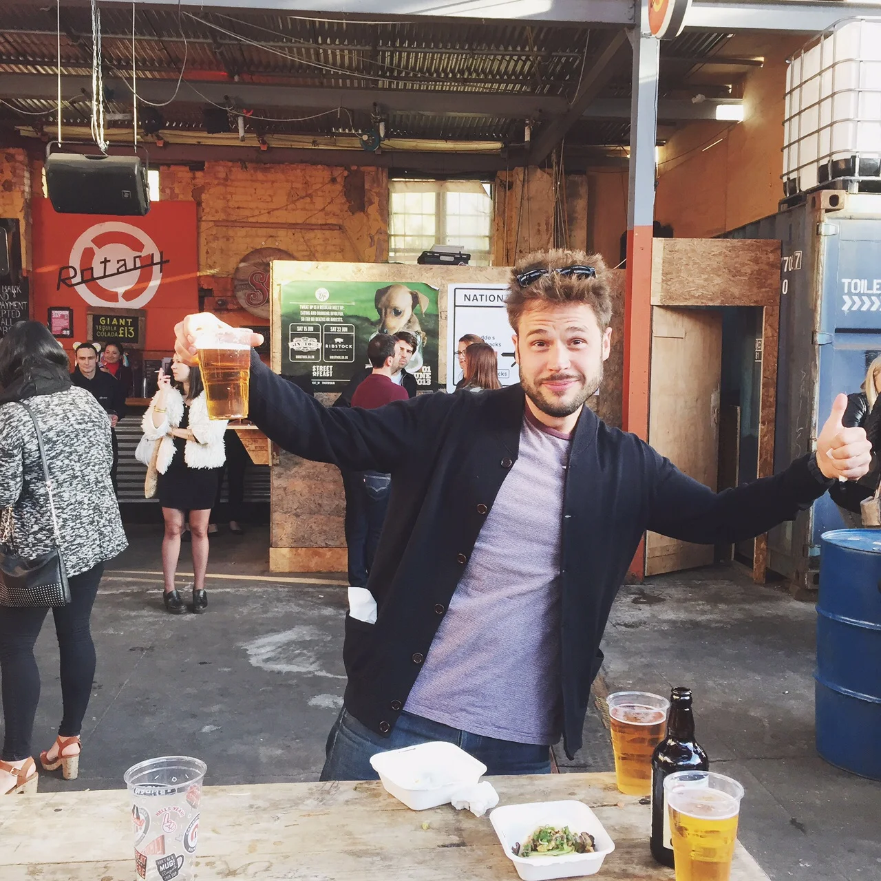 This guy enjoying some beer from Camden Town Brewery 
