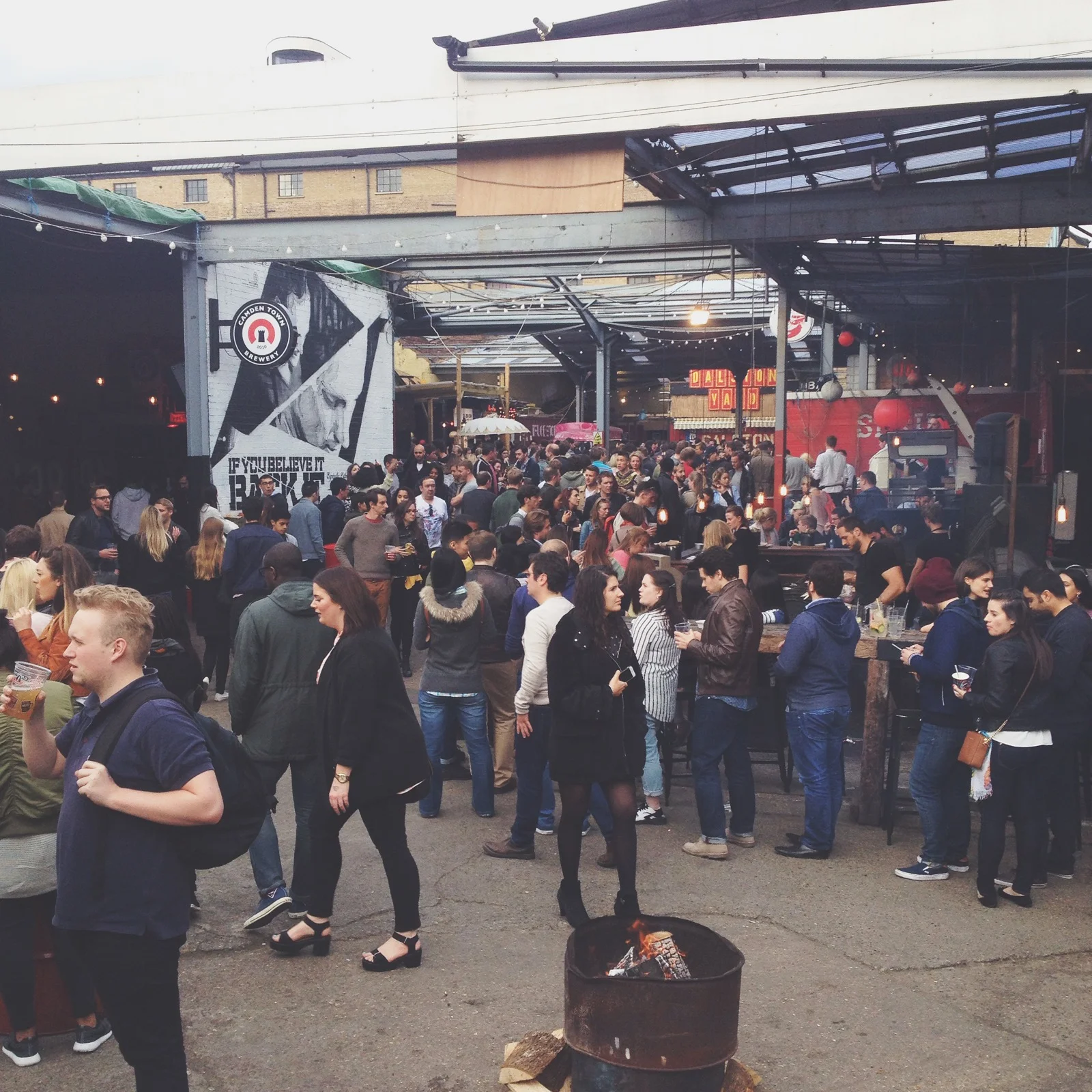 Everyone enjoying the food and drinks Street Feast had in store