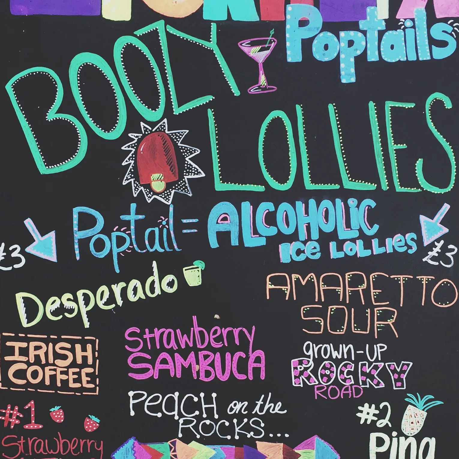 Some of the poptails we had up for grabs 