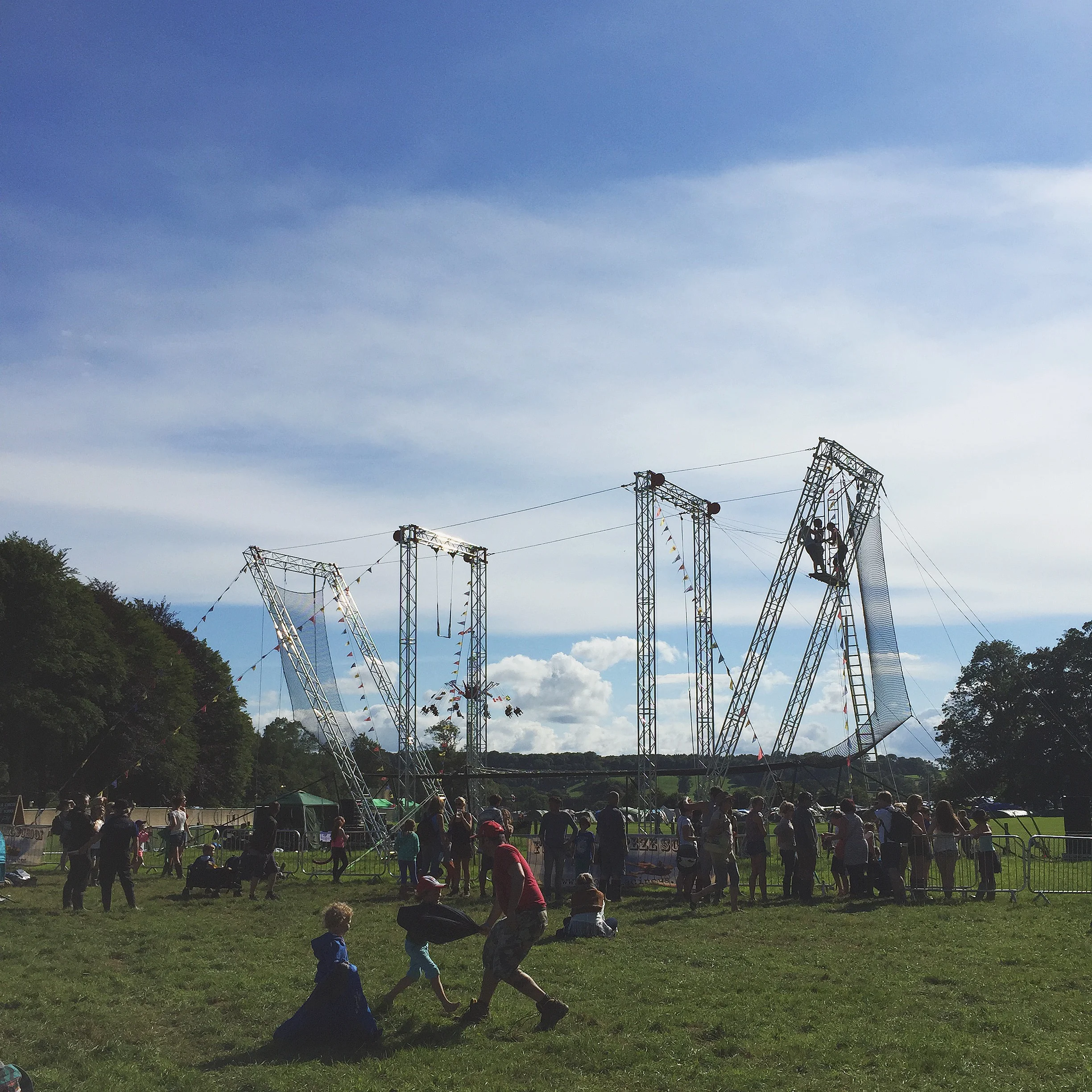 While everyone else got the chance to fly through the sky on a trapeze 