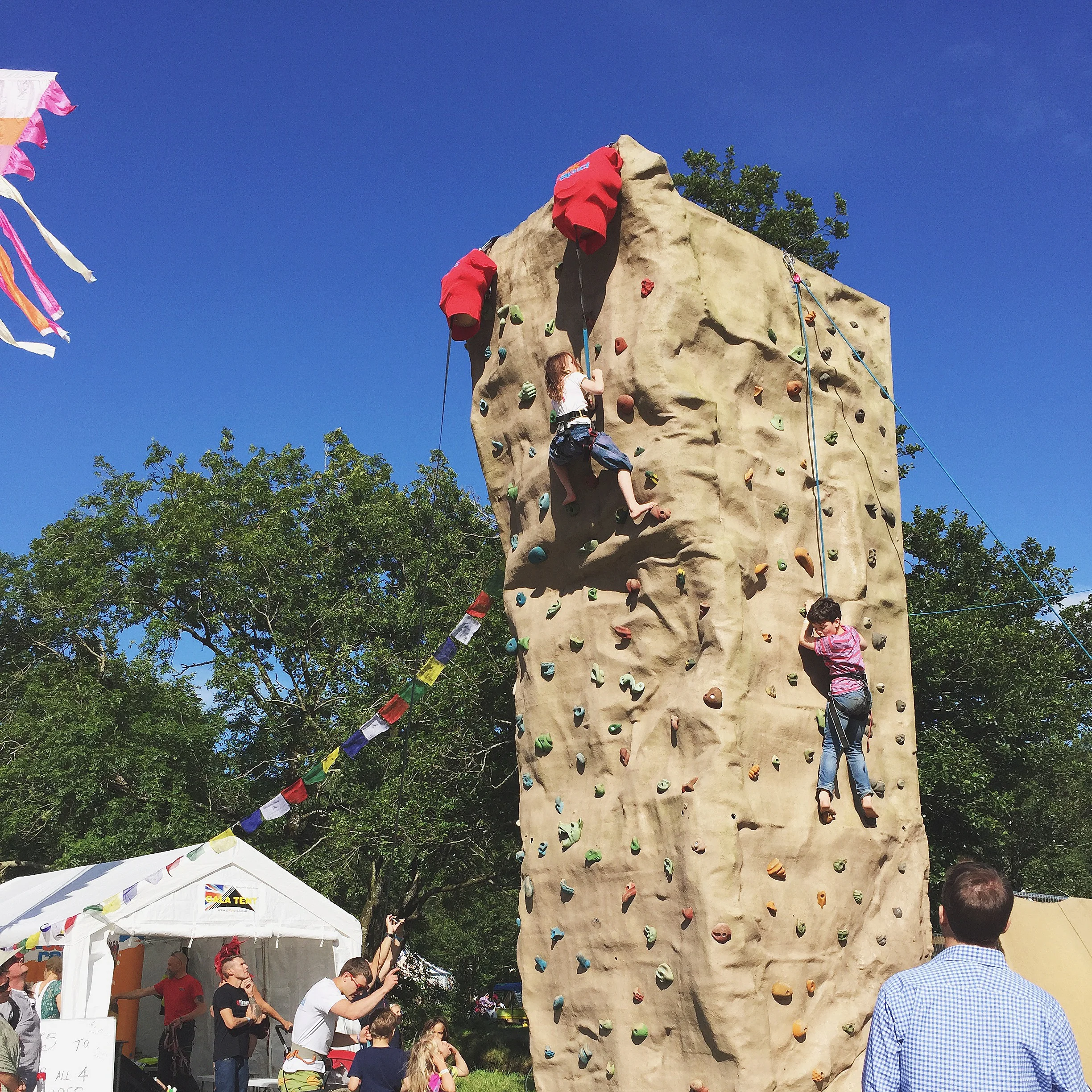 They even had rock climbing!