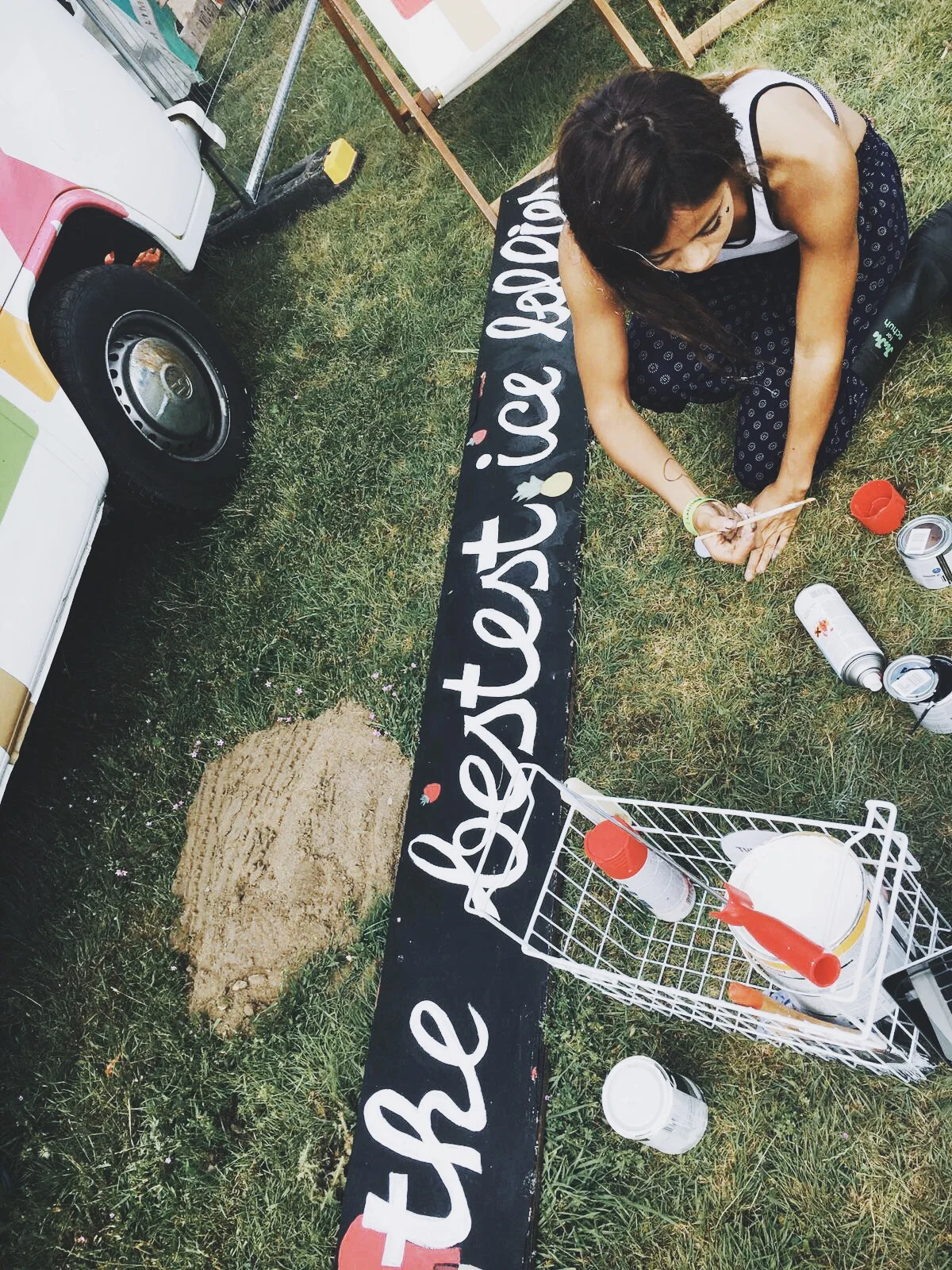 Prepping our props before the festival!