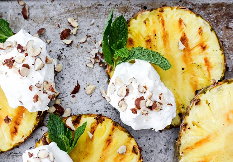 Grilled Pineapple with Coconut Whipped Cream Recipe!